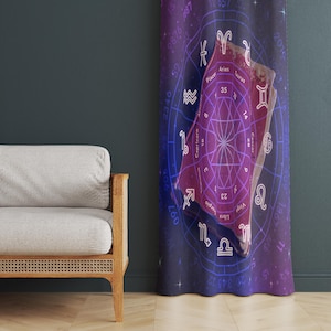 Astrologie Vorhang, Sternzeichen Schaubild, mystische Fenstervorhänge, kosmische Dekorfensterbedrohung, Horoskopvorhänge