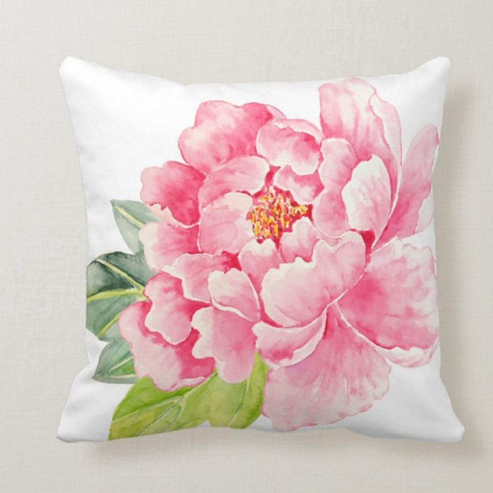RT089532  18SQ FLORAL PILLOW W/EMBROIDERY WHITE/PINK/BLUE/YELLOW