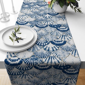 Sea Shells Tablecloth, Summertime Runner, Dining Room Decor, New Home Gift, Patio Gift, Summer Trend Table Top