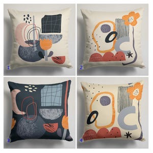 Modern Abstract Pillow Cover, Geometric Art Cushion Cover, Artistic Shapes Cushion Cases, Colorful Geometric Throw Pillow Covers