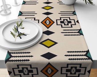 LELEGO Arrows Tribal Ethnic Aztec Table Runner Decorations Table Runners 13 X 90 Inches Table Cloth Runner for Family Party Holiday Dinner Home 