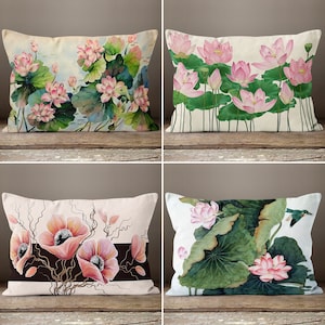 Pink Floral Pillow Cover, Summer Trend Throw Pillow Case, Decorative Pillow Case, Colorful Pillow Cover, Housewarming Floral Cushion Case