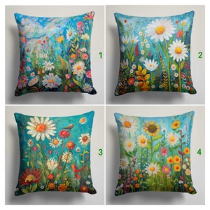 Zomertrendkussen, kussensloop met kleurrijke bloemen, decoratief lendekussen, decoratie beddengoed, housewarmingkussenhoes, kussensloop