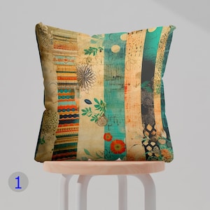Capa de almofada listrada eclética, capa de almofada boho, capa de almofada com estampa étnica, fronhas decorativas coloridas