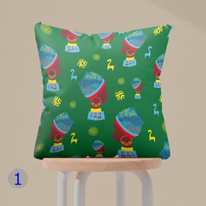 Afrozentrische Muster Kissenbezüge, Afrikanische Frau Gesicht Kissenbezug, Stammes afrikanische Muster Kissenbezug, ethnische afrikanische Frauen Kissenbezüge