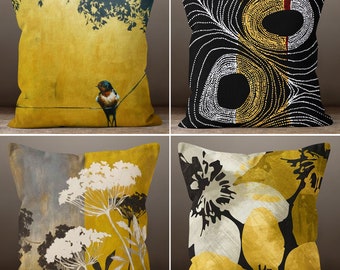 yellow decorative throw pillows