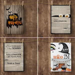 Set of 2, Trick or Treat Trend Towel, Carved Pumpkin Dish Towel, Halloween Kitchen Towel, Orange Pumpkin Dish Towel, Witch Print Towel