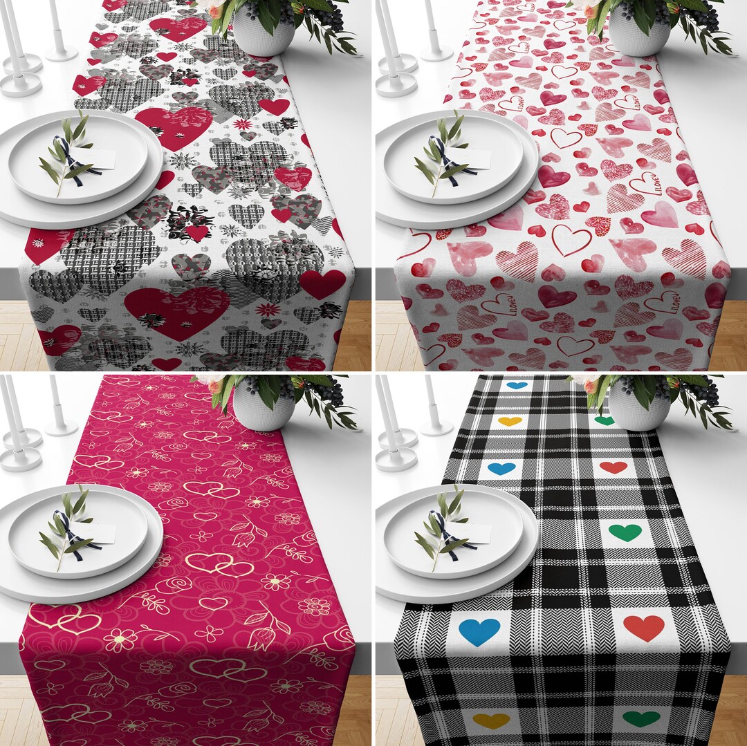 Colorido Corazones Love Runner Heart Table Runner San - España