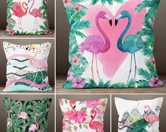 Flamingo Pillow Cover, Animals Throw Pillow Case  Home Sofa Chair Decor, Farmhouse Authentic Flamingo Pillow Cases , Housewarming Pillow