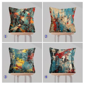 Abstract Art Pillow Covers, Bold & Colorful Throw Pillow Covers, Artistic Geometric Cushion Covers, Modern Abstract Cushion Cover