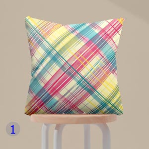 Vibrant Checkered Design Pillow Covers, Modern Geometric Pattern Pillowcases, Colorful Abstract Checkered Pillow Cover, Abstract Pillowcase