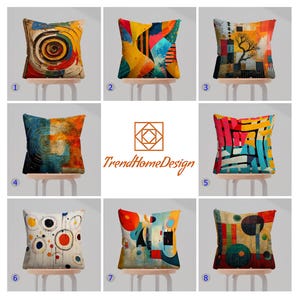 Abstract Art Pillow Covers, Modern Art Cushion Covers, Bold Colorful Pillow Cases, Vibrant Abstract Geometric Pillow Cover