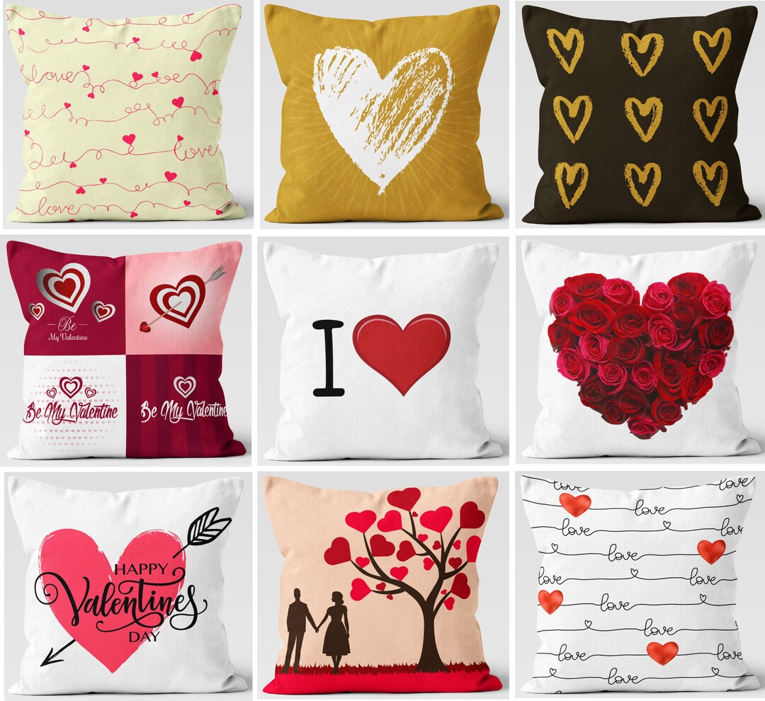 Heart Pillow Covers, Red Love Pillow Case, Love Collection Throw Pillow