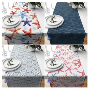 Starfish Table Runner, Sea Life Table Runners, Ocean Inspired Table Runners, Beach House Table Settings, Underwater Table Clothes