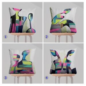 Abstract Art Pillow Covers, Modern Geometric Cushion Covers, Vibrant Abstract Shapes Pillow Shams, Colorful Artistic Pillow Cases