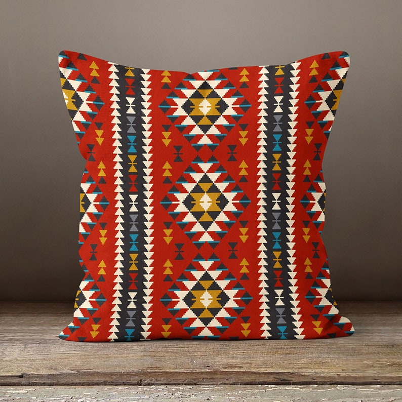 Rug Design Pillow Covers Geometric Southwestern Cushion Case Etsy