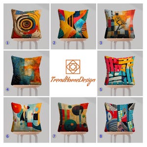 Abstract Art Pillow Covers, Modern Art Cushion Covers, Bold Colorful Pillow Cases, Vibrant Abstract Geometric Pillow Cover