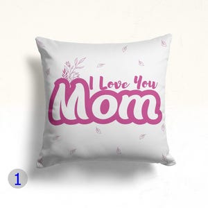 Capa de almofada "Eu te amo, mãe", capa de almofada simples para presente de Dia das Mães, fronhas de almofada "Mãe sincera", capa de almofada minimalista para Dia das Mães