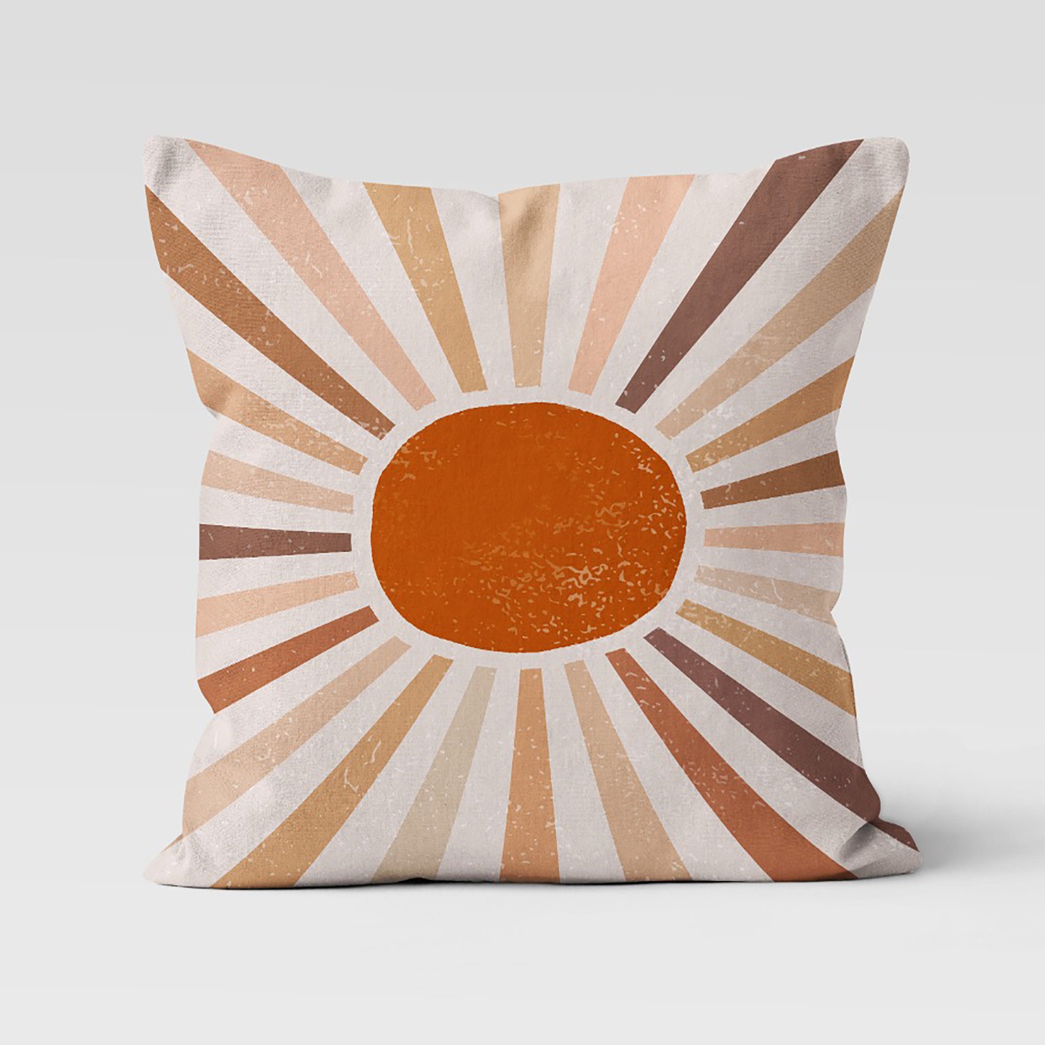 Fahrendom Boho Throw Pillow Covers Set Of 4 - 18x18 Inch, Cotton Linen, Sun & Moon Desert Patterns