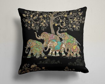 elephant print throw pillows