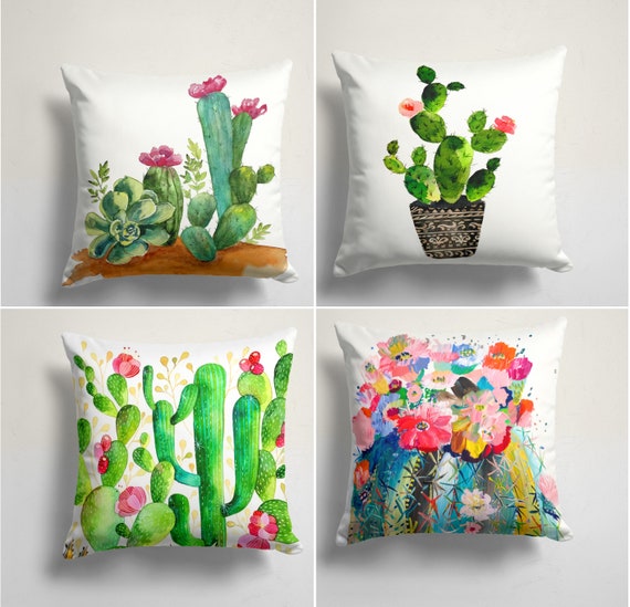 Funda De Cojines Decorativa Flor De Cactus Rosa Fundas De Cojín