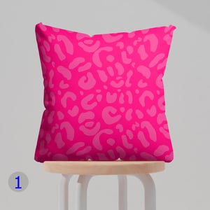 Hot Pink Leopard Print Pillow Cover, Bright Pink Animal Print Cushion Cover, Bold Decorative Throw Pillow Cover, Girly Room Decor Pillowcase