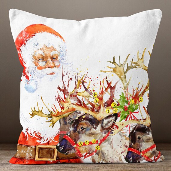 Father Christmas Pillow Christmas Pillow Cover Decorative Winter Pillow Case Xmas Tree Throw Pillow Outdoor Pillowcase Xmas Pillow Sham Etsy