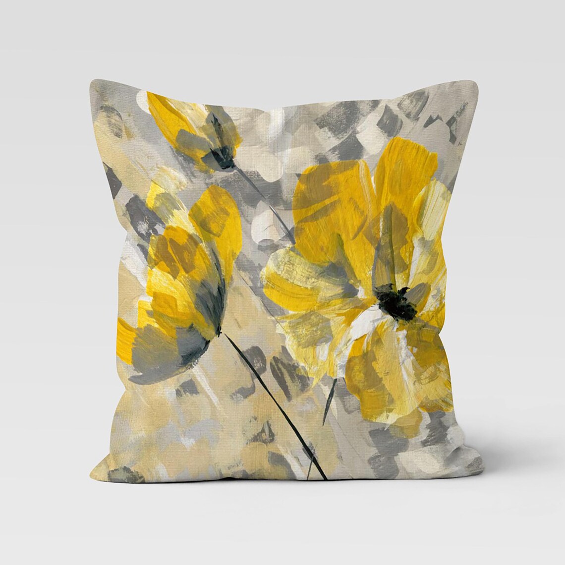 Yellow Floral Pillow Cover Summer Trend Throw Pillow Case Etsy
