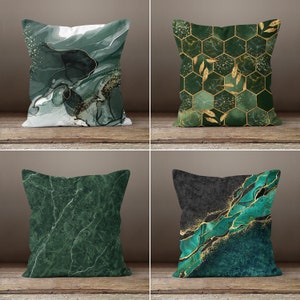Capa de travesseiro verde abstrata, travesseiro lombar decorativo, decoração de cama boho, almofada geométrica de inauguração, travesseiro amarelo