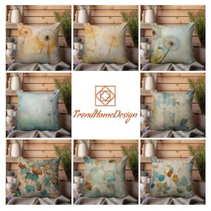 Dandelion Pillow Covers, Floral Pattern Cushion Covers, Soft Dandelion Watercolor Throw Pillow Covers, Rustic Farmhouse Inspired Cushioncase