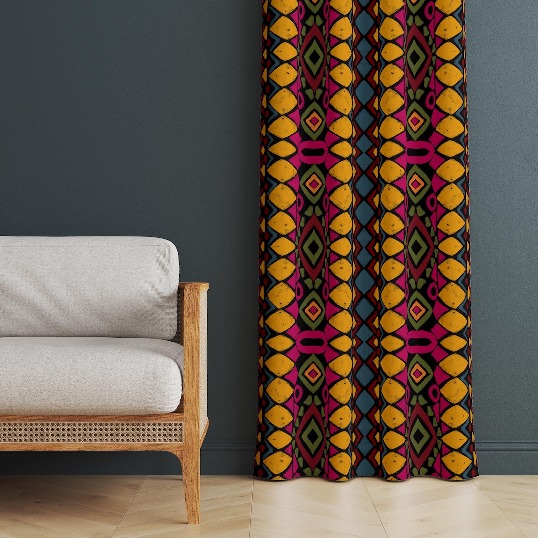 panneau-inspir-du-tissu-kente-rideaux-de-fen-tre-imprim-africain