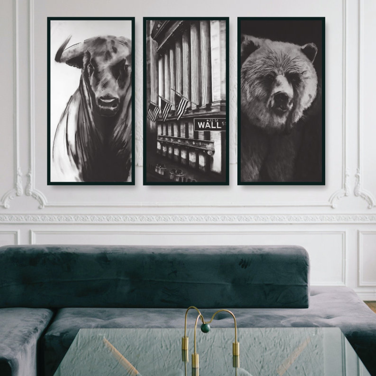Wall Street Bull Vs Bear 3 Piece - Etsy