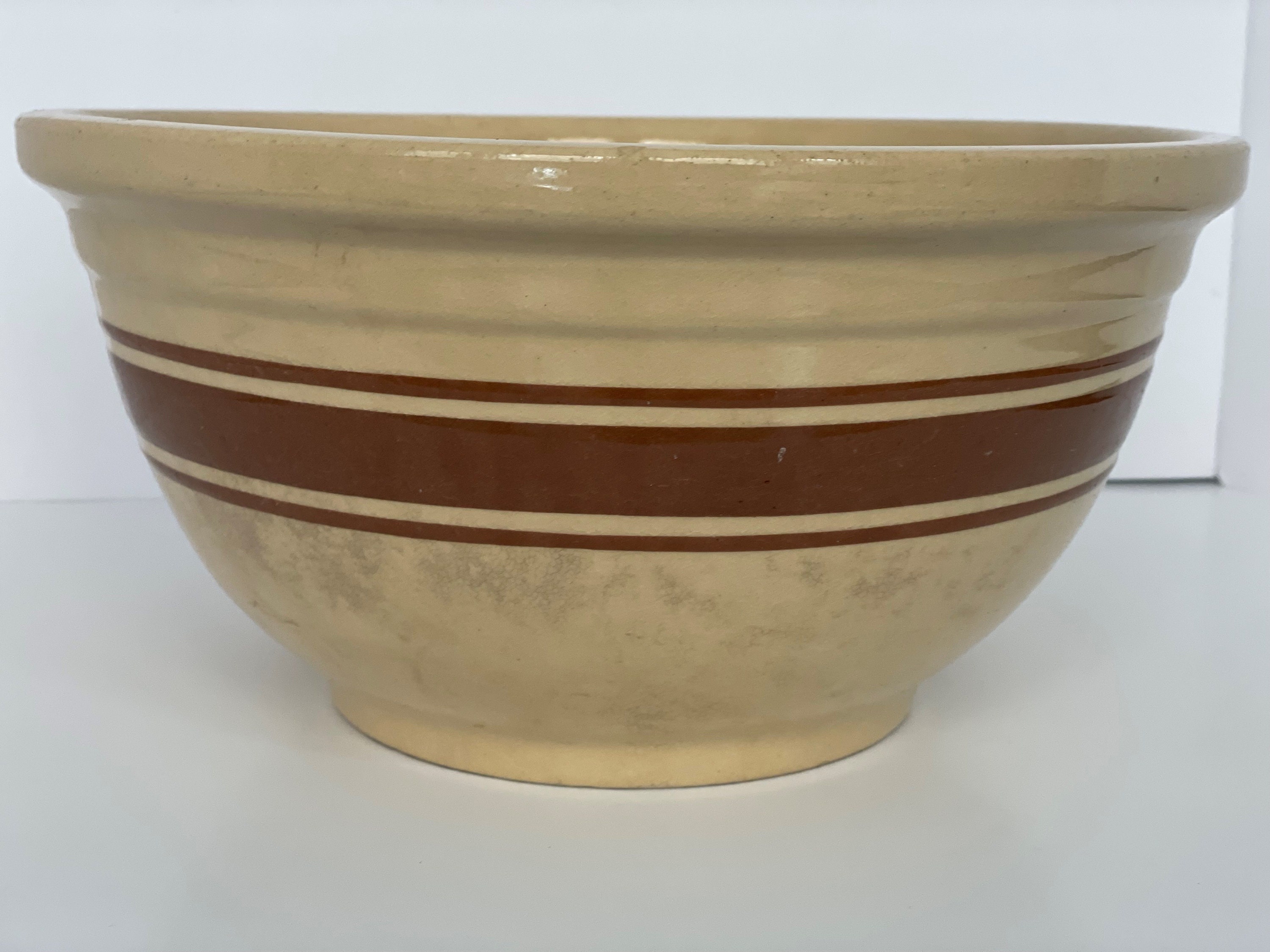 Vintage Watt USA 12 Mixing Bowl w/ Brown Stripe Etsy