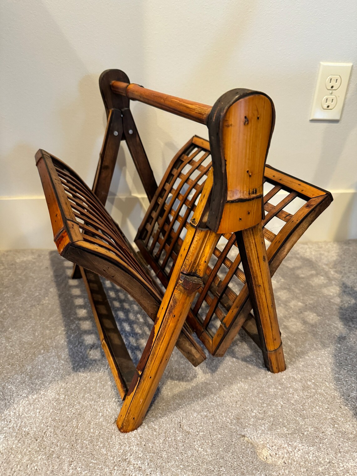 Cloths Rack Mcm Vintage MCM Bamboo Magazine Rack - Etsy