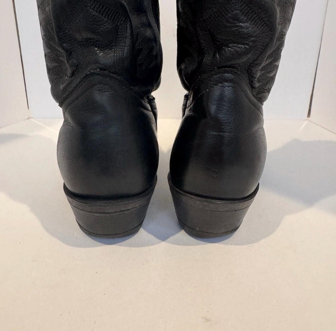 Boulet Canada Black Leather Cowboy Boots Style 9502 Men display picture 2