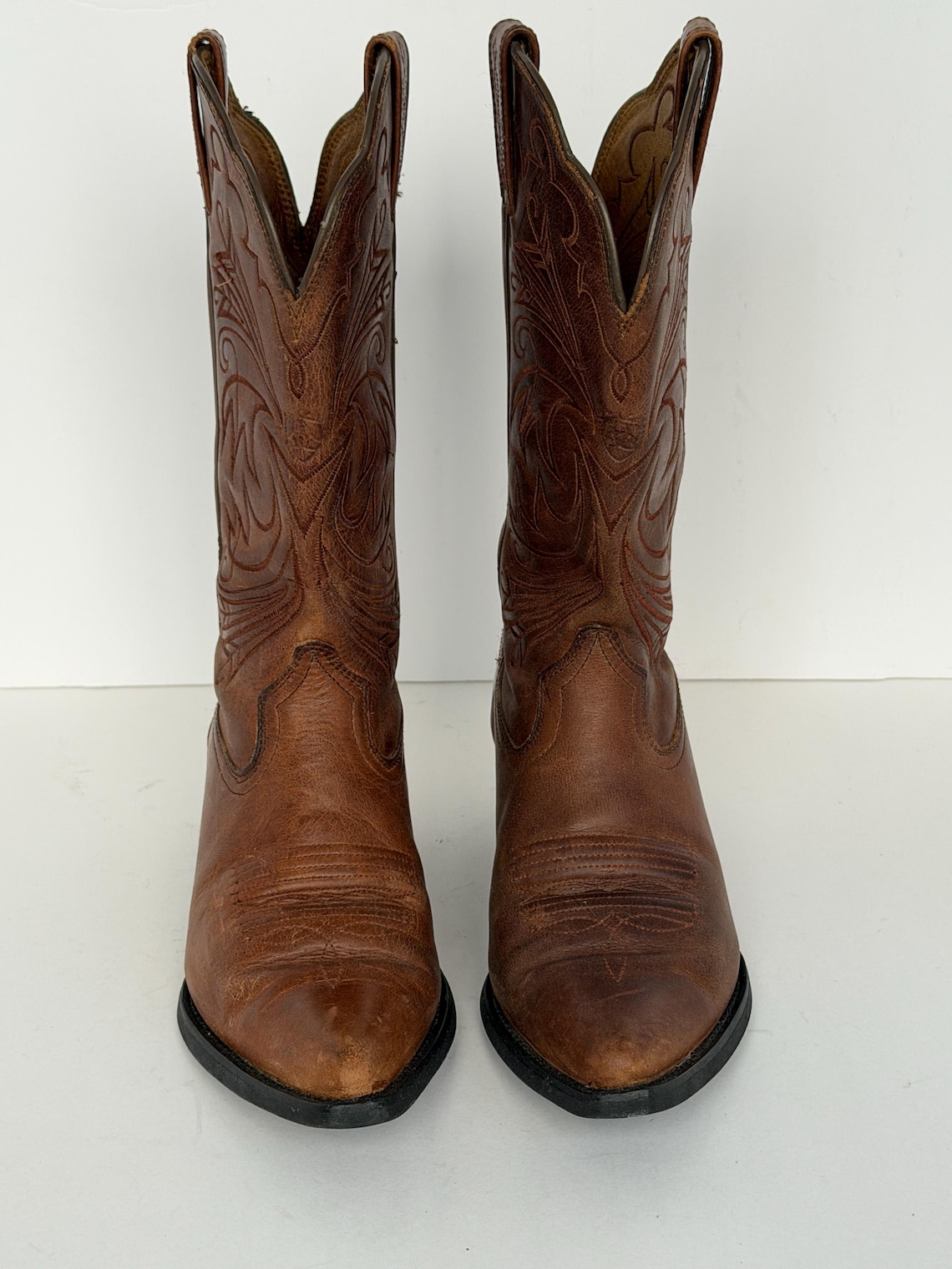 Ariat Heritage Western R-Toe Women's Distressed Brown Leather Cowboy Boots Sz 6, foto 4 di 5