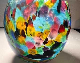 Dehanna Jones Signed Art Glass Votive Candle Holder 2006