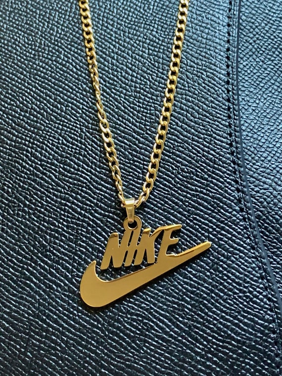 18k Gold Plated Nike Swoosh Necklace - Etsy