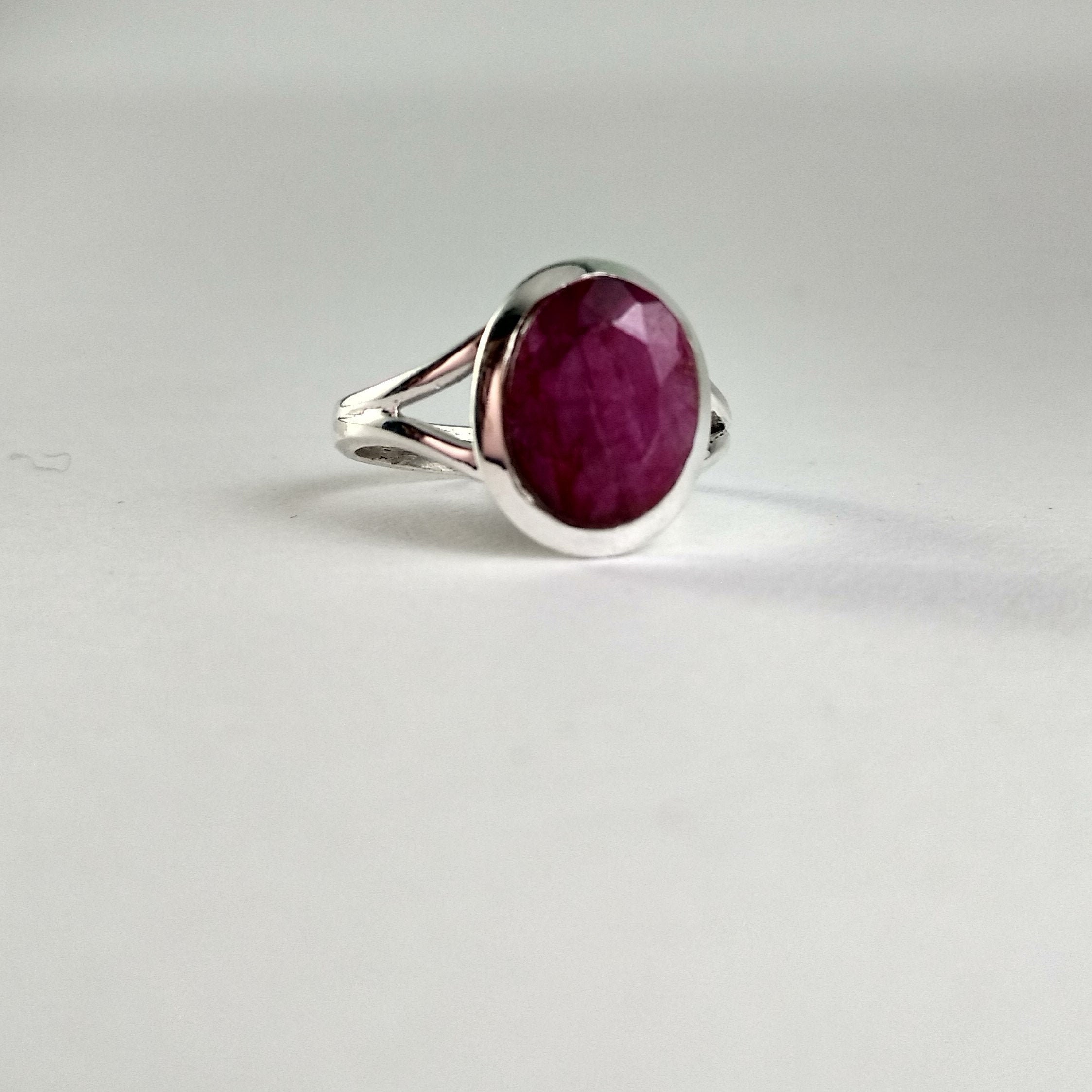 Ruby Ring 925 Sterling Silver Ring Indian Ruby Ring Huge Etsy