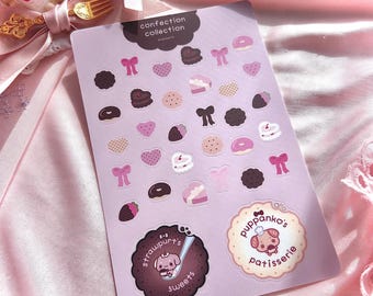 Confection collection Sweets Sticker Sheet, Journaling Laptop Water Bottle Decals