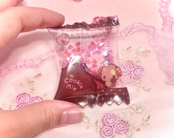 Puppanko cookie mix shaker bag  / puppy keychain / fake sweets trinket keychain