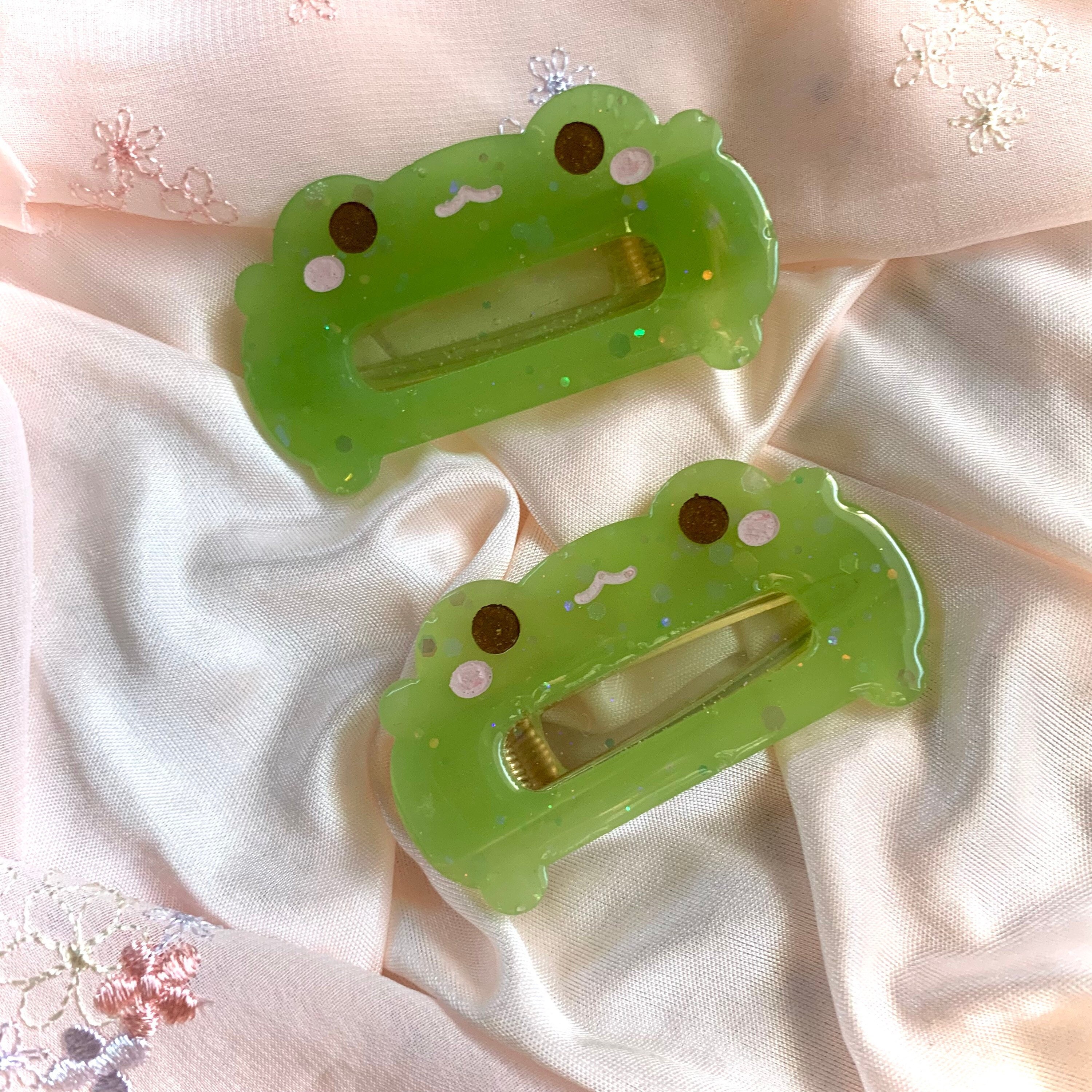 Cute Green Froggy Resin Hair Clip / Frog Barrettes / Accessory Etsy