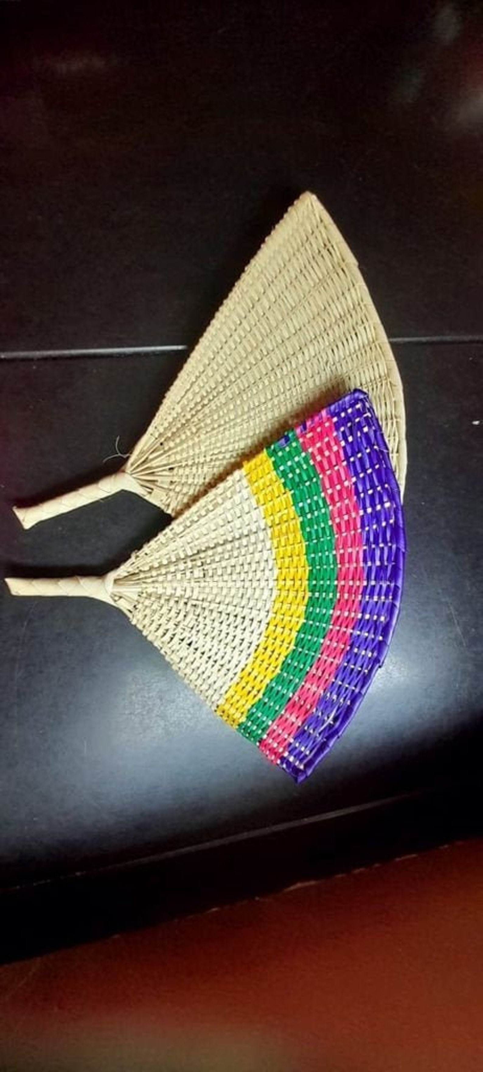 Palm leaf Hand fan multicolor or palm color Etsy