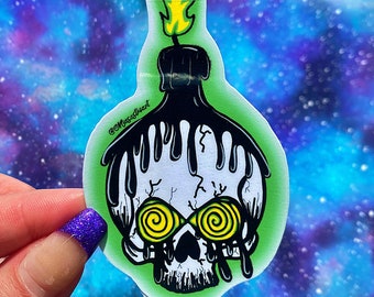 Hypnotic skull sticker | Skull sticker | trippy sticker