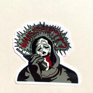 Ghostface sticker, halloween stickers, scary movie sticker, spooky stickers, slasher sticker, funny sticker