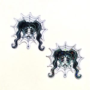 Spider babe sticker, Demon girl sticker, Spider sticker, Vinyl Die Cut Sticker, Stationery Gifts, Spooky sticker
