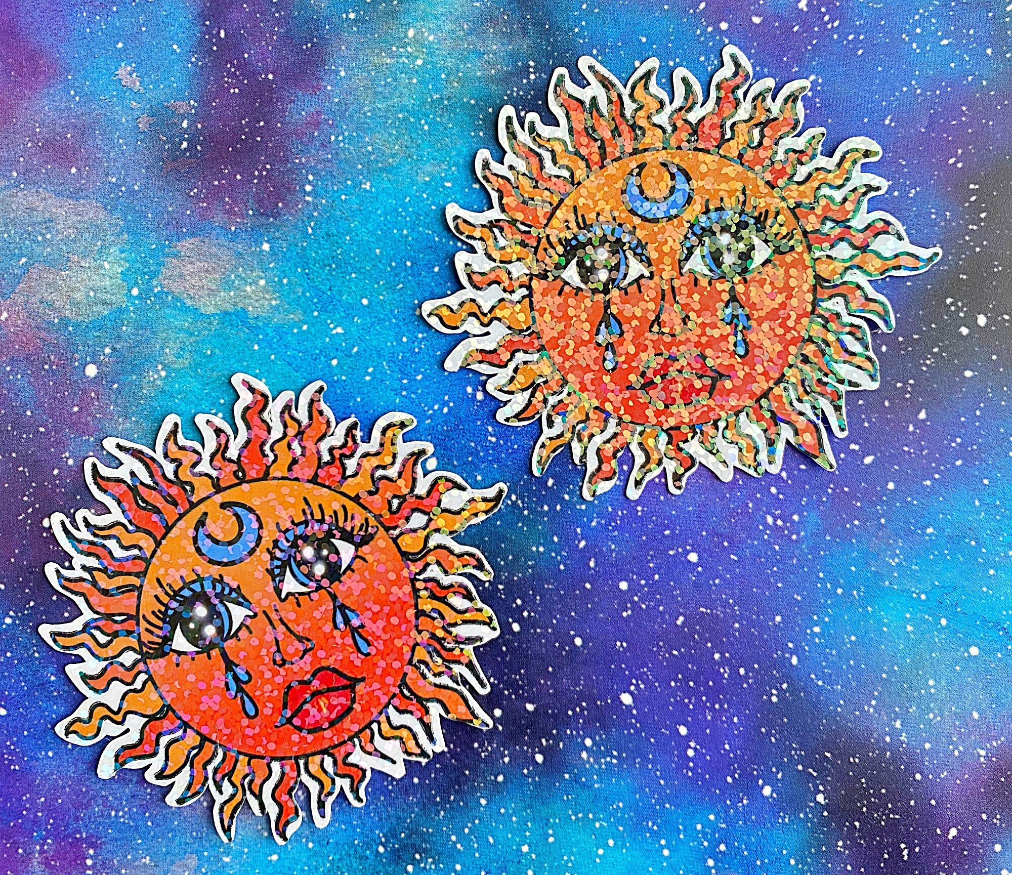 The Sun Sticker Sun Sticker, Cute Sticker, Holographic Sticker, Laptop Sticker, Trippy ...