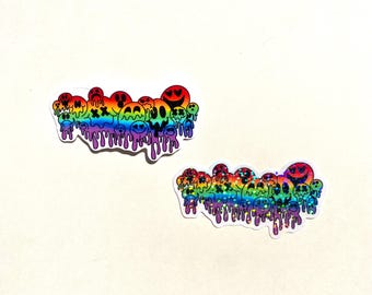 Trippy smiley Sticker, Acid Drip, smiley face sticker, rave sticker, rainbow sticker