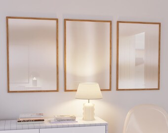 Set of 3 Neutral Beige Gradient Stripe Wall Art Prints (Digital Download)