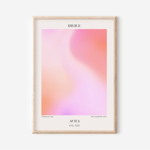 Divine Aura Gradient Spiritual Digital Download Wall Art Poster, Affirmation Angel Spiritual Energy Aura Y2K Boho Wall Art Print